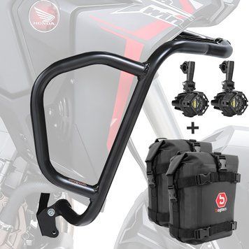 Комплект дуги обтічника + додаткові фари сумісні з Honda Africa Twin 1100 20-23 чорний + Сумки