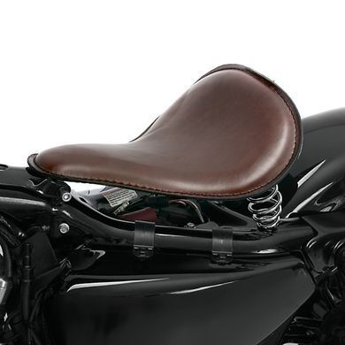 Сидіння Solo Seat Craftride Slim із пружинами для кастомних мотоциклів коричневого кольору