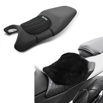 Комплект: Гелевая неопреновая подушка для сиденья Tourtecs S Comfort + подушка для сиденья из овчины Tourtecs, 22 x 29 см