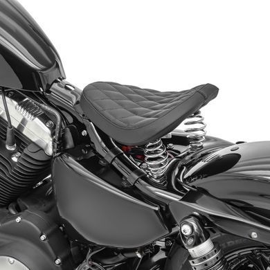 Сидіння для мотоцикла Craftride Diamond Contoured із пружинами для кастомних мотоциклів чорного кольору