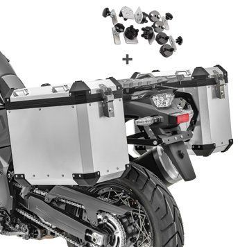 Комплект алюмінієвих кейсів для KTM 1050 Adventure алюмінієві бічні кофри Bagtecs GX45 сріблястий