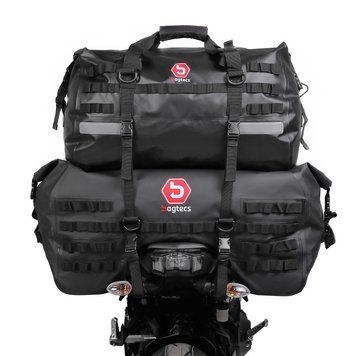 Комплект: обтекатель Batwing подходит для моделей Harley Davidson Touring 2014-2023 Craftride + сумка на заднее сиденье мотоцикла Bagtecs SX70 объемом 70 л, водонепроницаемая, черного цвета