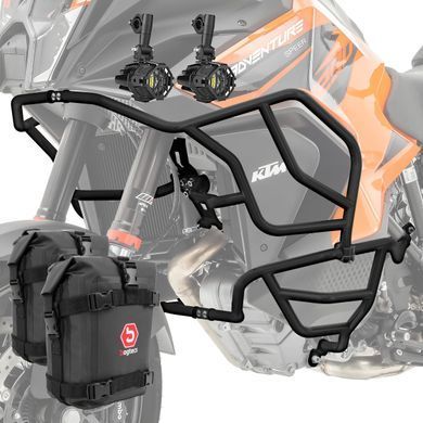 Комплект защитных дуг + фары L2 для KTM 1290 Super Adventure R/S 2021 + сумки Motoguard черный