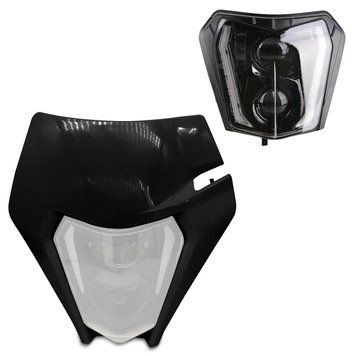 Светодиодная фара + обтекатель фары для Enduro E-Mark Xdure SW2 DRL Universal, черный