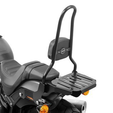 Спинка Harley Softail Fat Bob 114 18-25 Craftride Fast Rider-M з багажною полицею чорного кольору