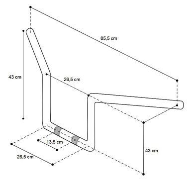 Кермо Fat Ape Hanger Square 16" для Harley-Davidson, Honda, Kawasaki, Suzuki, Yamaha чорний Craftride