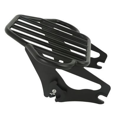 Комплект: Багажна полиця Harley Touring 09-25 KI знімна чорного кольору + задня сумка RB1 багажний рулон 24-30л для Chopper Cruiser