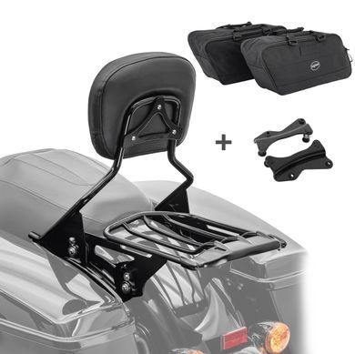 Спинка + багажник + боковые кофры внутренние сумки AW для Harley Street Glide 14-22 black Craftride