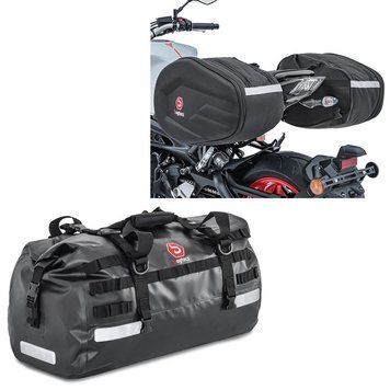 Задня сумка Drybag XB50 об'ємом 50 л + бічні сумки RF3 (пара) 30-40 л, чорні