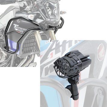 Комплект: захист обтічника XL для Yamaha Tenere 700 19-24 Захист бака Motoguard зверху + комплект додаткових світлодіодних фар Yamaha Tenere 700 Lumitecs S22X