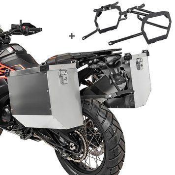 Комплект алюмінієвих кофрів 2x34L для Yamaha Tenere 700 19-24 з багажником Bagtecs Atlas