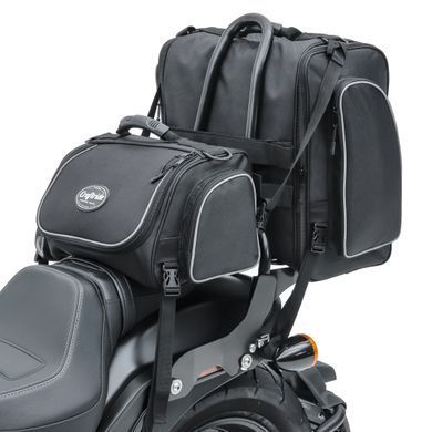 Комплект мотоциклетных задних сумок Craftride TM2 + TM4 сумка на спинку 53-63 литра черный