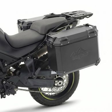 Алюминиевые боковые кофры Bagtecs черные + багажник для мотоцикла Voge DS 900 X 24-26