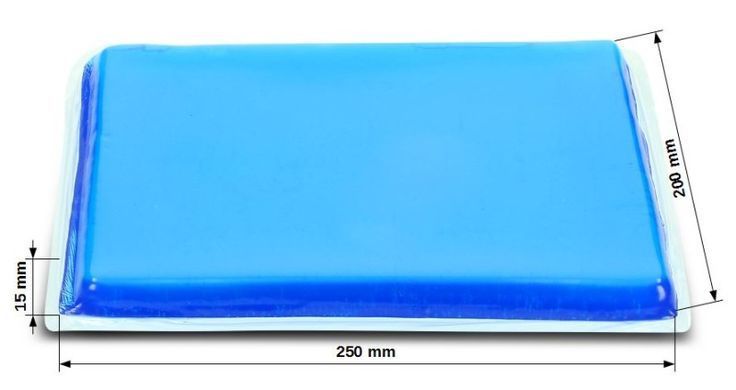 2x гелева подушка для установки на XL сидіння мотоцикла 25x20x1,5 см, економ-набір
