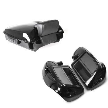 Комплект: чехол для Harley Street Glide 14-22 Craftride Razor GB2 черный + защита для ног для Harley Davidson Street Glide 14-22 Craftride черный вентилируемый