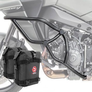 Комплект защитной дуги + сумки для Yamaha Tracer 9 / GT 21-24 Motoguard KT11 черного цвета.