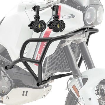 Комплект захисної дуги + додаткові протитуманні фари Ducati DesertX 22-25, Motoguard MK13, чорний.