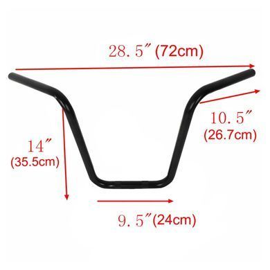 Кермо Ape Hanger Slim 14" для Harley-Davidson, Honda, Kawasaki, Suzuki, Yamaha чорний Craftride