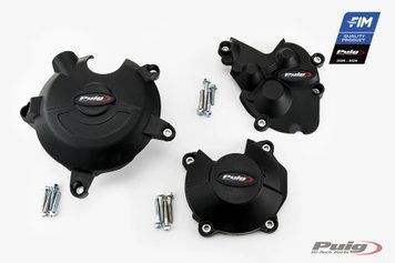 Захисні кришки двигуна (трекові) Puig для KAWASAKI ZX-6R NINJA 2021-2026 чорного цвета 21513N