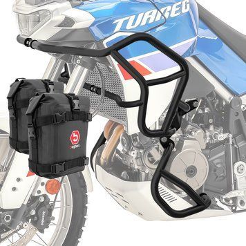 Захисні дуги + сумки для Aprilia Tuareg 660 2022 Захисні дуги верх низ Motoguard чорний