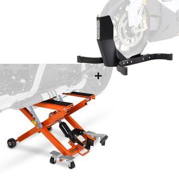 Підйомна платформа для мотоциклів ConStands Mid-Lift XL + упор мотоциклетний домкрат для Harley та Chopper помаранчевий
