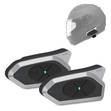 2x Мотоциклетная переговорная система Tourtecs GoTalk4 Bluetooth с гарнитурой IP65, беспроводная