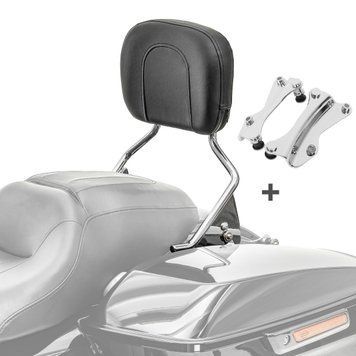 Спинка Craftride с хромированным креплением подходит для мотоциклов Harley Davidson Street Glide 14-26
