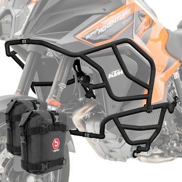 Комплект дуг + сумки для KTM 1290 Super Adventure R/S 21-24 Захисна дуга верх низ Motoguard чорний X21