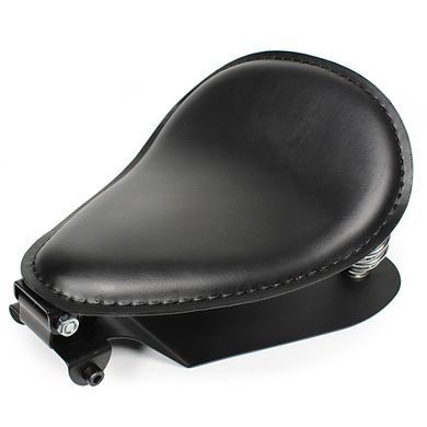 Одиночне сидіння для мотоциклів Bobber Craftride із опорною пластиною чорного кольору