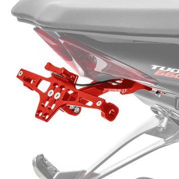 Держатель номерного знака, совместимый с MV Agusta Brutale 800/ RR / 675, задний обтекатель Zaddox NH2, красный.