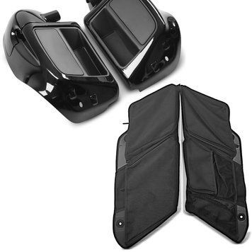 Комплект: защита для ног для моделей Harley Touring 2014-2021 черный вентилируемый + органайзер для боковых кофров WL для внутренней стенки кофра Harley 23-25