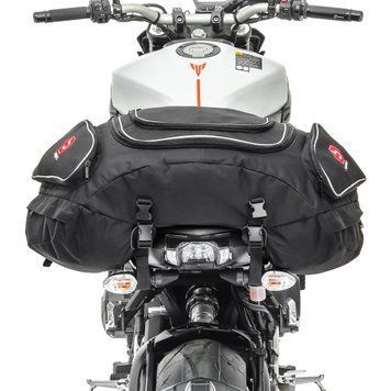 Комплект: обтекатель Batwing подходит для моделей Harley Davidson Touring 2014-2023 Craftride + сумка на заднее сиденье мотоцикла Bagtecs X50 объемом 50 л черного цвета
