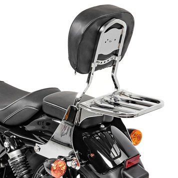 Спинка для моделей Harley Davidson Sportster 04-20 Craftride з багажною полицею в хромі