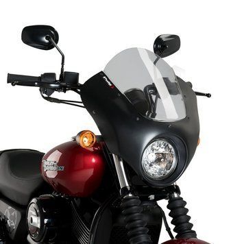 Напівобтічник для Harley Davidson Street 750 17-20 Puig Dark Night 21099H глянцевий димчастий
