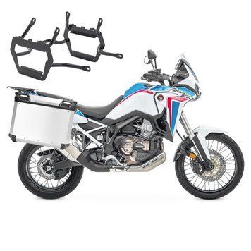 Алюмінієві бічні кофри Bagtecs XWS38-48 сріблясті + багажник Quick-Lock для Honda Africa Twin CRF 1100 L/Adventure Sports 20-26