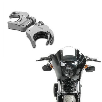 Комплект: Обтічник MG8 для Dyna Street Bob 06-17 Прозоре лобове скло + затискачі лобового скла 49 мм для вітрового скла Dyna Street Bob 06-17