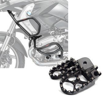 Комплект: Комплект захисних дуг L2 до BMW R 1200 GS 08-12 + підніжки для BMW R 1200 GS Xdure FF6 алюміній 57мм чорний
