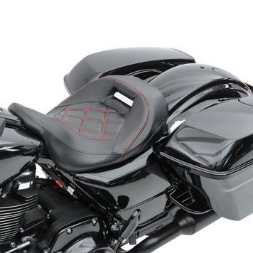 Низькопрофільне сидіння Solo Seat для Harley Davidson Touring 09-25 Craftride RH3 чорний червоний