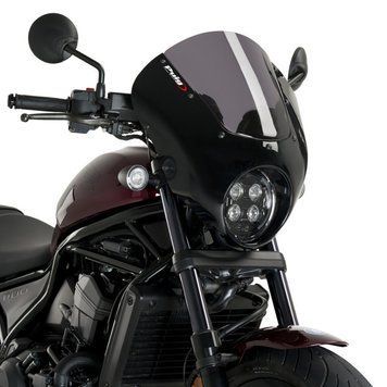 Напівобтічник для Honda Rebel 1100 CMX 21-25 Puig Dark Night 21104H глянсово-чорного димчастого кольору