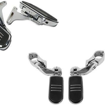 Комплект: пасажирські підніжки Harley Davidson Touring 93-25 Craftride CF2 з кронштейнами, хром + підніжки для дуг Highway 32 мм Craftride CF10