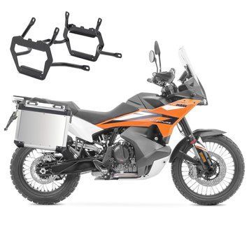 Алюмінієві бічні кофри Bagtecs GX38 сріблястого кольору + багажник для KTM 790/890/R Adventure 23-26
