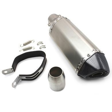 Глушитель Force, совместимый с Motocross, Enduro Silencer, нержавеющая сталь-карбоновый вид