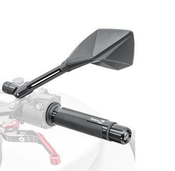 Дзеркало на кермо мотоцикла Tomahawk великий комплект + ручки на кермо LG1 Zaddox S-AG1