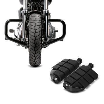 Комплект: захисна дуга Mustache підходить для Harley Davidson Dyna Fat Bob 08-17 чорний Craftride + підніжки водій-пасажир підходять для Harley Davidson Craftride FP14 чорний