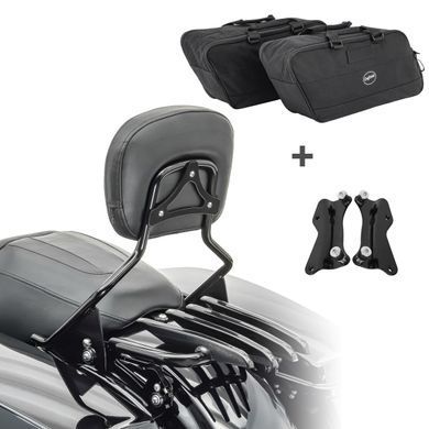 Спинка + багажник + бічні внутрішні сумки XB Harley Davidson Street Glide Special 15-19 black Craftride