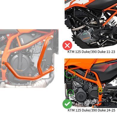 Захисні дуги для KTM 125 Duke / 390 Duke 2024 Motoguard SG48 помаранчева