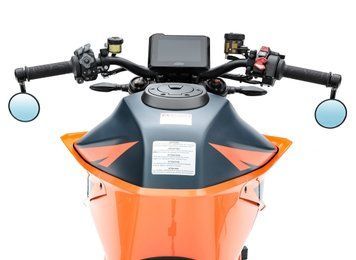 Круглое зеркало заднего вида на руль мотоцикла Craftride черного цвета DPLT