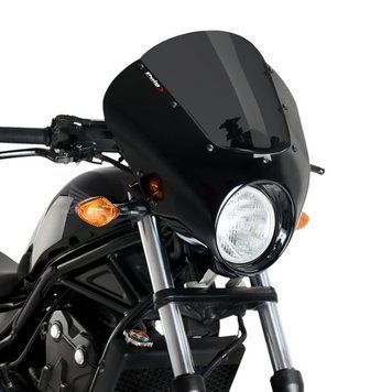 Полуобтекатель для Honda Rebel 500 CMX 17-19 Puig Dark Night 21100F глянцево-черный темно-дымчатый