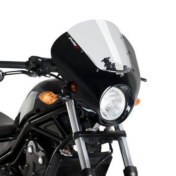 Полуобтекатель для Honda Rebel 500 CMX 17-19 Puig Dark Night 21100H глянцево-черного дымчатого цвета
