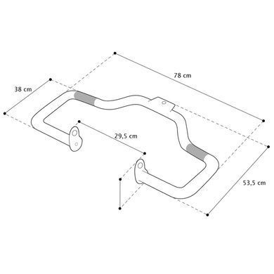 Защитные дуги Harley Davidson Touring 09-25 Craftride Mustache черный